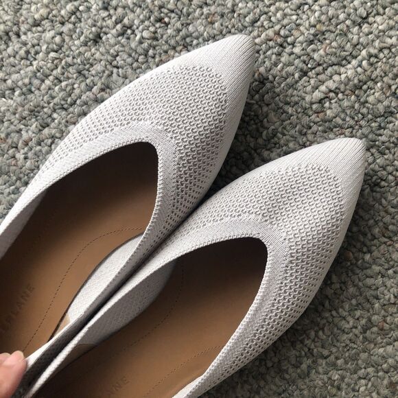 Everlane Day Glove ReKnit Flats Women’s Size 8 Light Gray Knit Pointed Toe Shoes - Picture 9 of 12